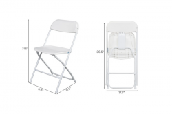 PlasticWhiteChair Chairs - 300 lb capacity White Folding