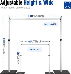 Back Drop Stand double road 3 1734756188 Backdrop Stand 10 x 10 ft Double Crossbar