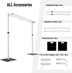 Back Drop Stand double road 4 1734756189 Backdrop Stand 10 x 10 ft Double Crossbar