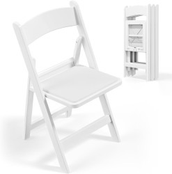 1 1758302784 Chair - White - Padding Seat - 350 lb Capacity