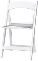 Chair - White - Padding Seat - 350 lb Capacity