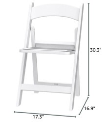 5 1758302784 Chair - White - Padding Seat - 350 lb Capacity
